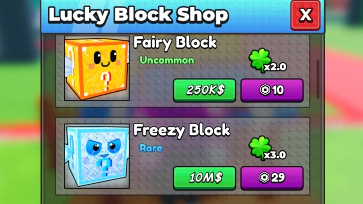 Be a Lucky Block Roblox 20 Rare Blocks